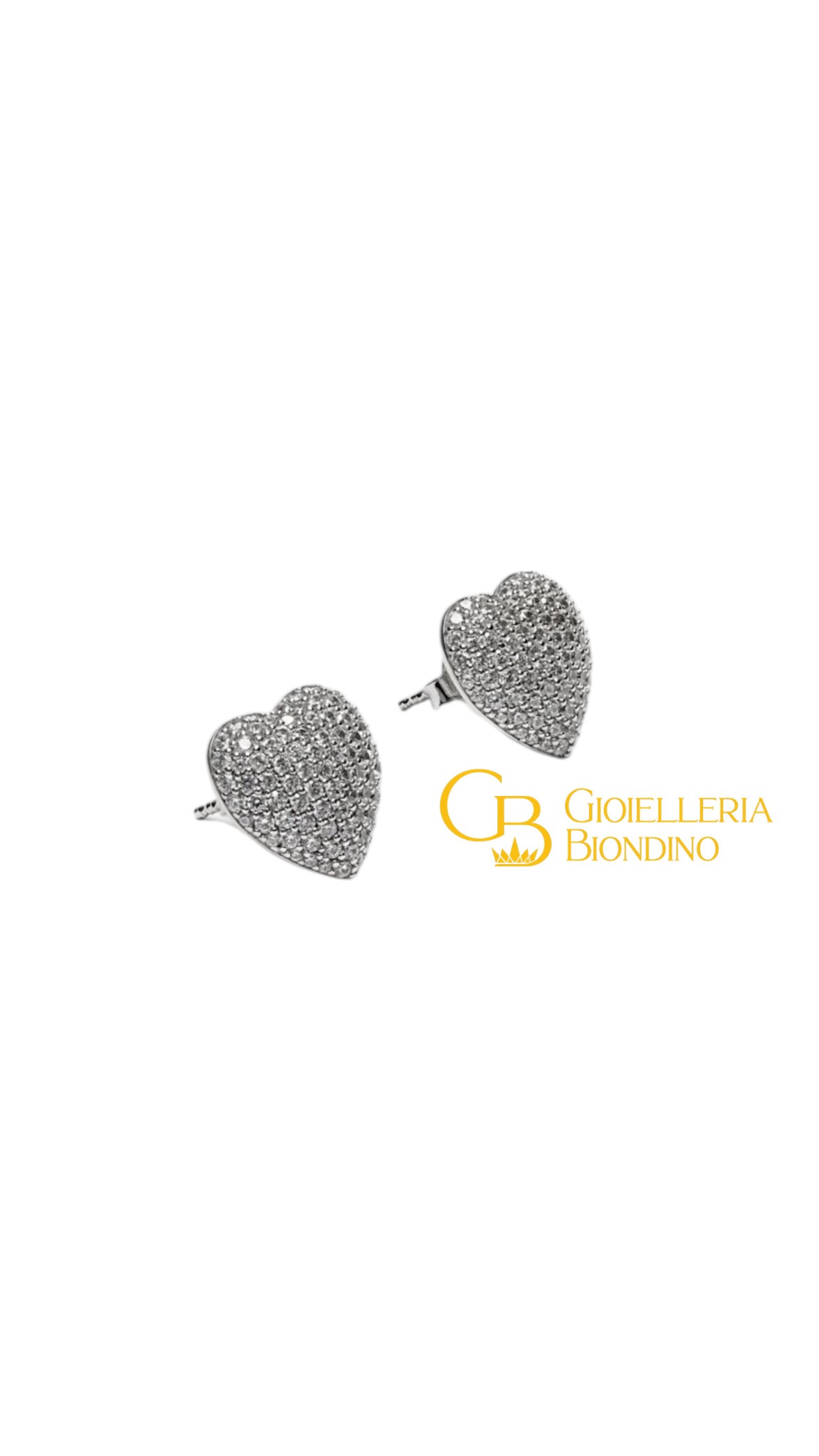 ORECCHINI SILVER CUORE PAVE