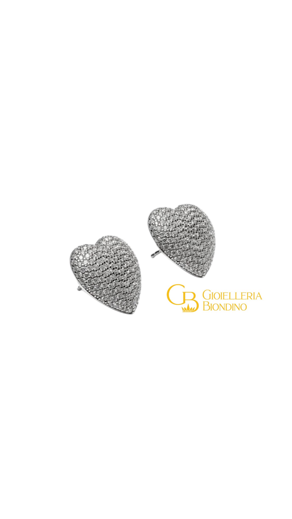 ORECCHINI SILVER CUORE PAVE BIG