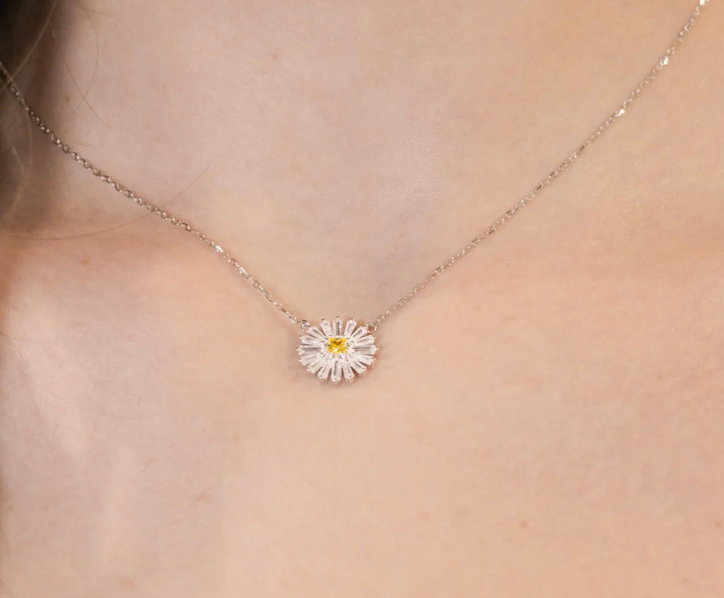 Collana Margherite con Centrale Giallo in Argento 925 CLFLDABBGIZ