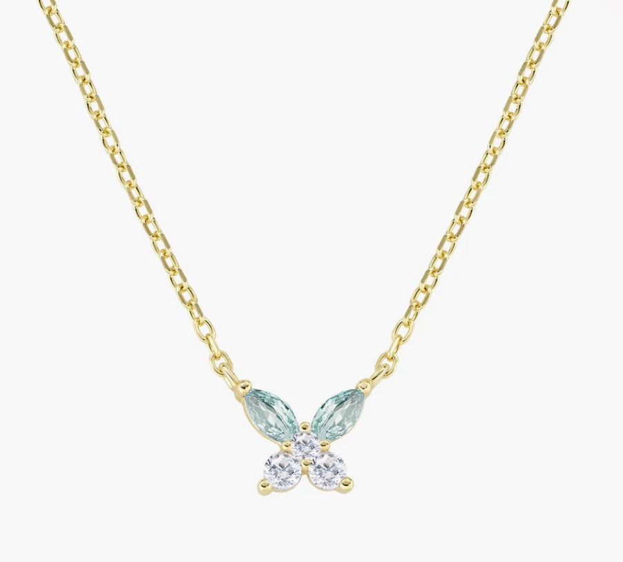 Collana Petali Blu London Dorata in Argento 925