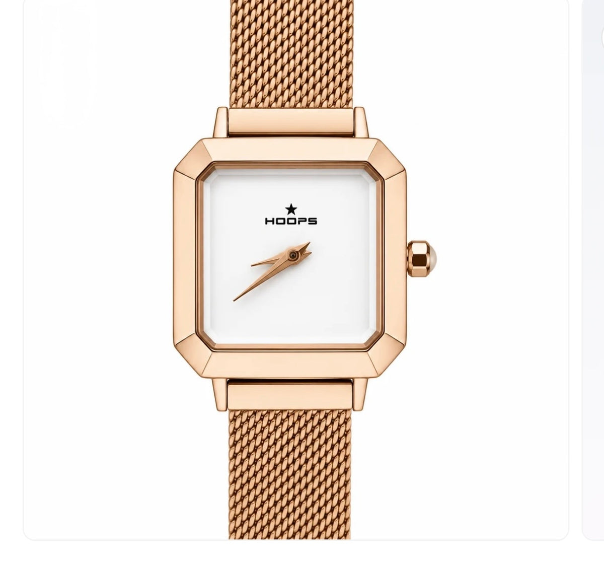 OROLOGIO HOOPS CARRE' ROSE' BIANCO