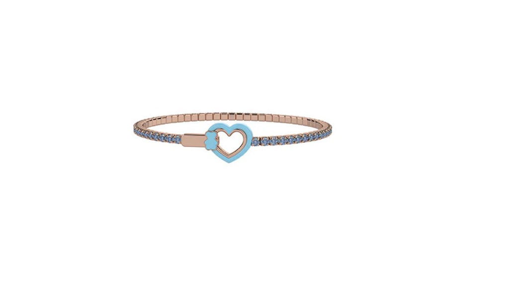 Bracciale Nanan Tennis Cuore  azzurro