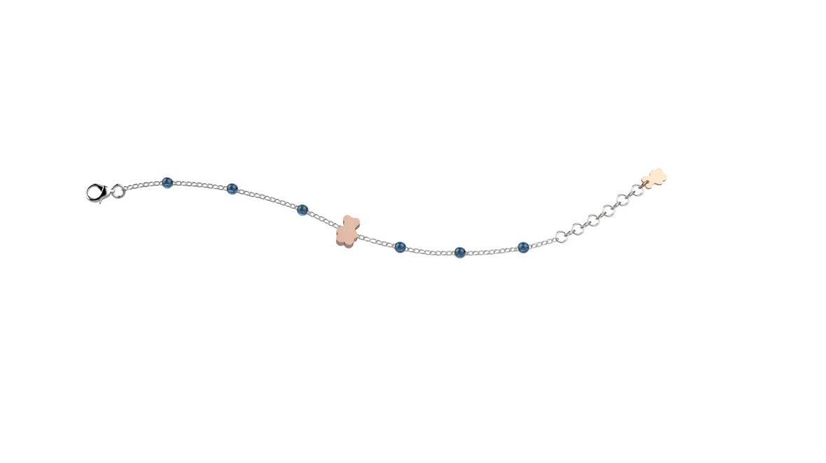 Bracciale Nanan Argento 925% - Palline Azzurro