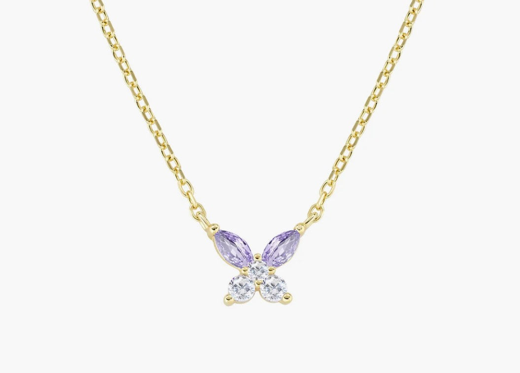 Collana Petali Lilla Dorata in Argento 925