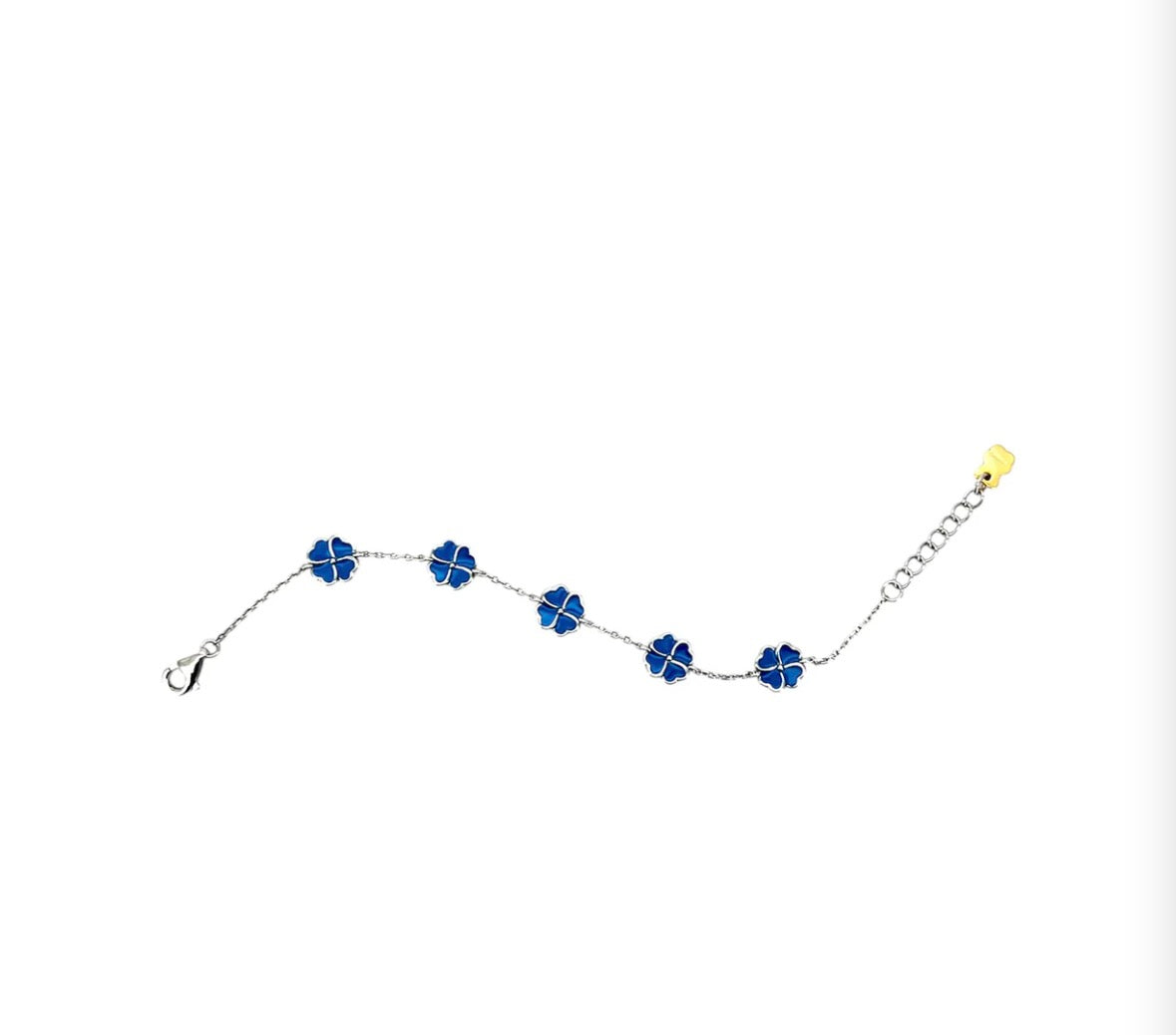 Bracciale Nanan con 5 quadrifogli in argento 925%.
