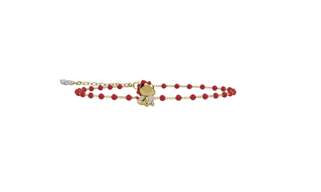 Bracciale Nanan Draghetto del Cuore Rosso in Argento 925