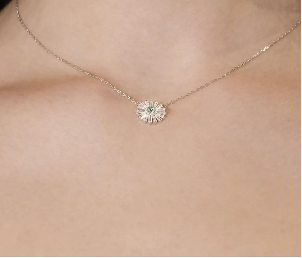 Collana Margherite con Centrale Verde Acqua in Argento 925 CLFLDABBVAZ