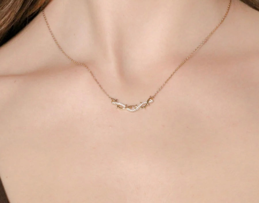 Collana Corona di Spine Dorata Argento 925