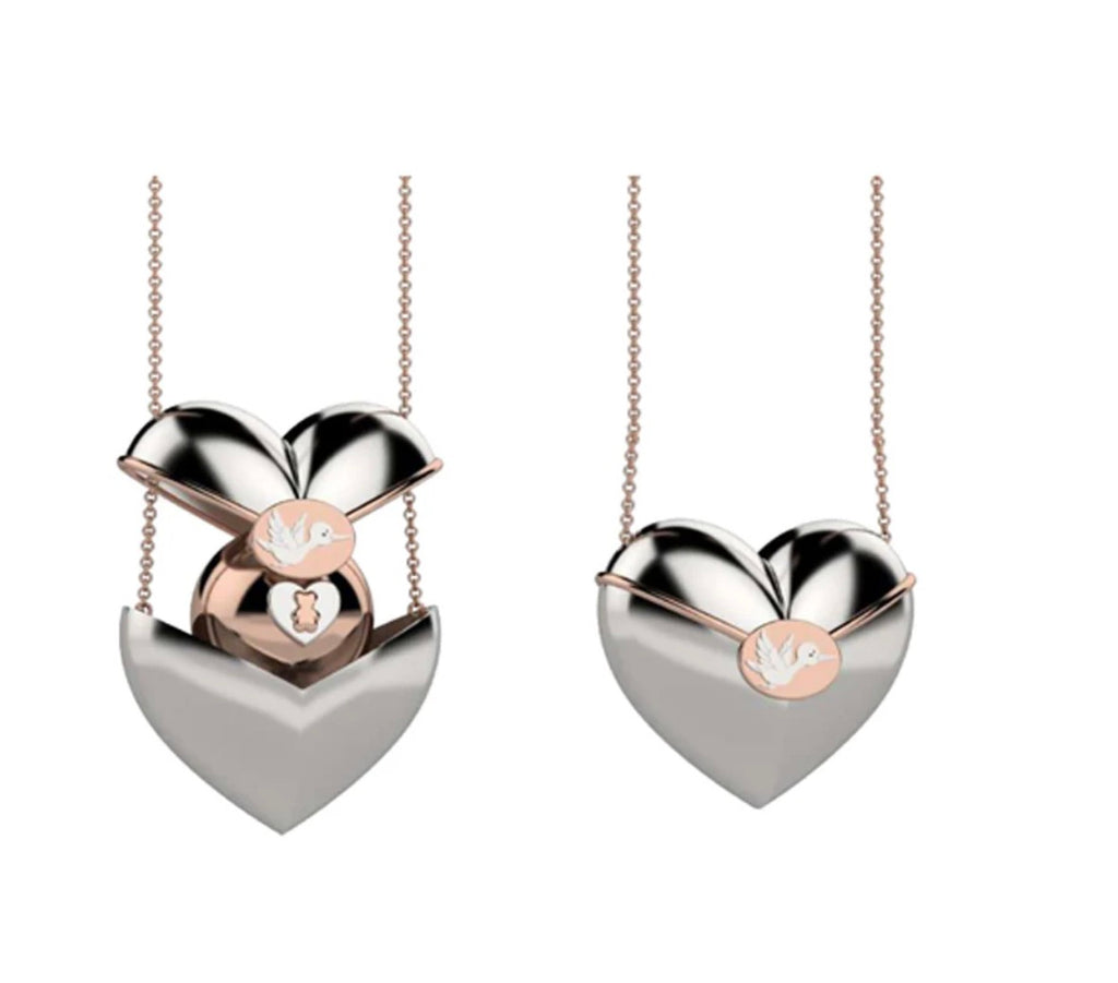 Chiamangeli con Cuore Apribile Nanan in argento 925%