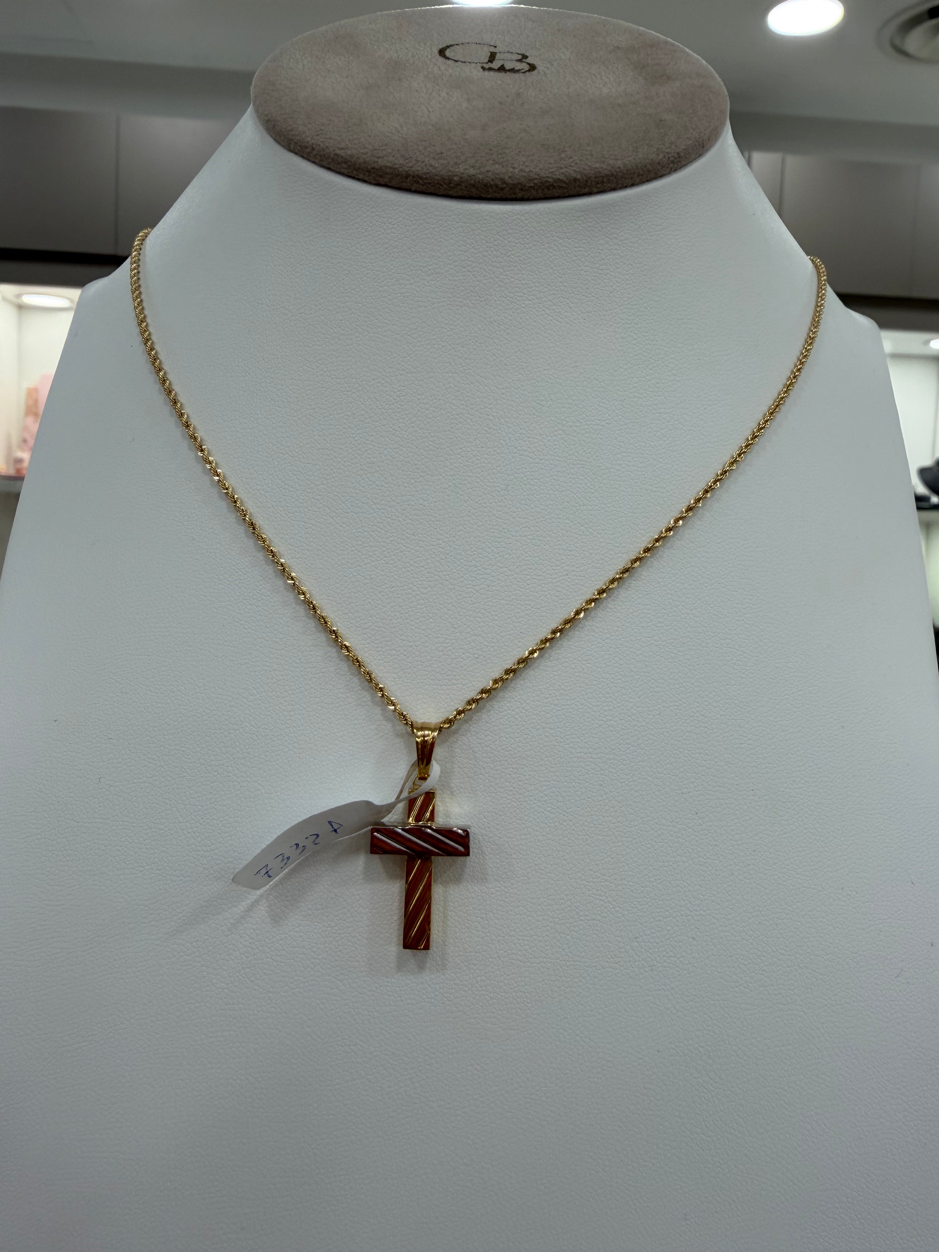 COLLANA CROCE ORO 18KT 750%