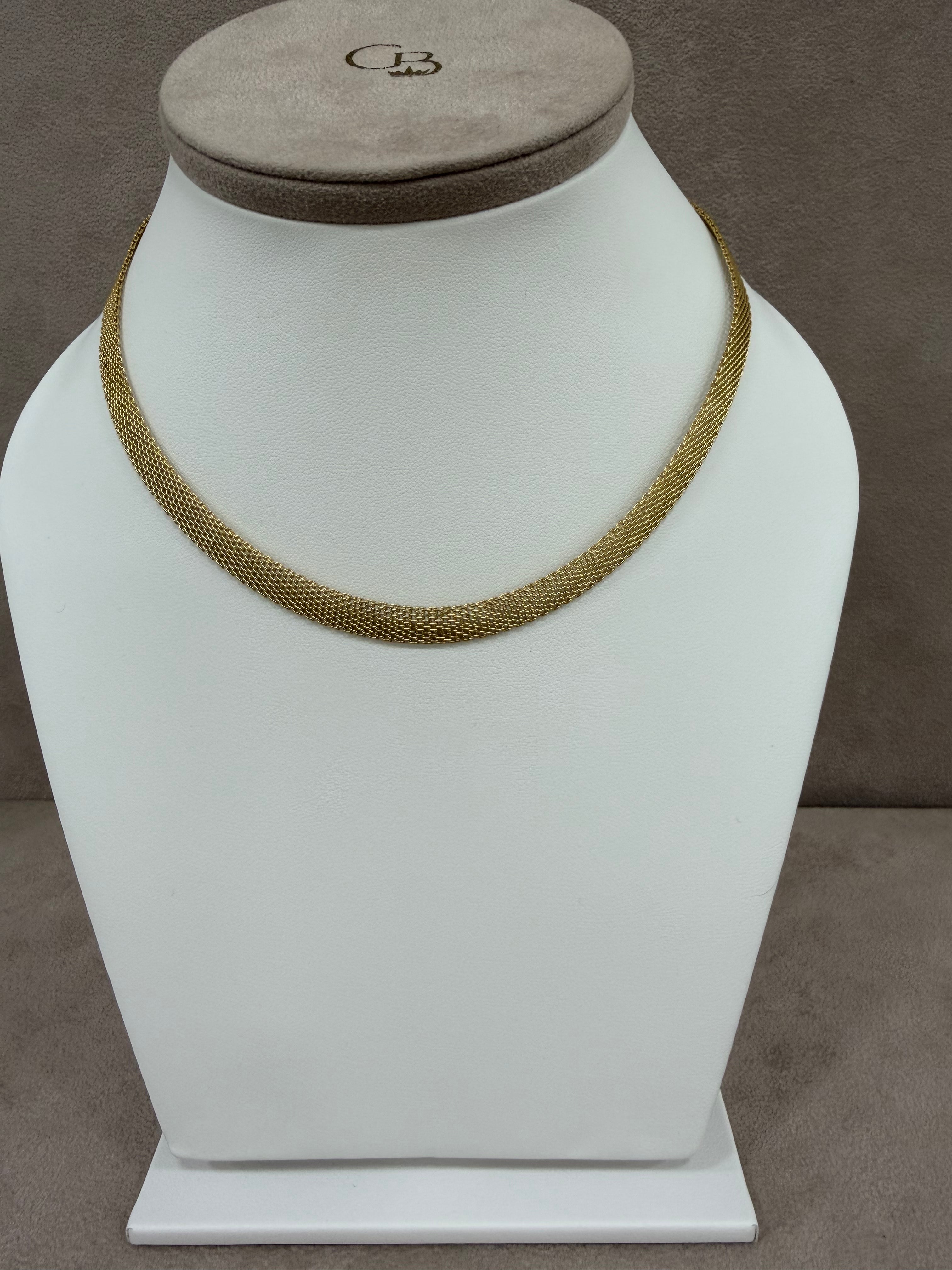 Collana RUBIO in acciaio a maglia intrecciata dorata
