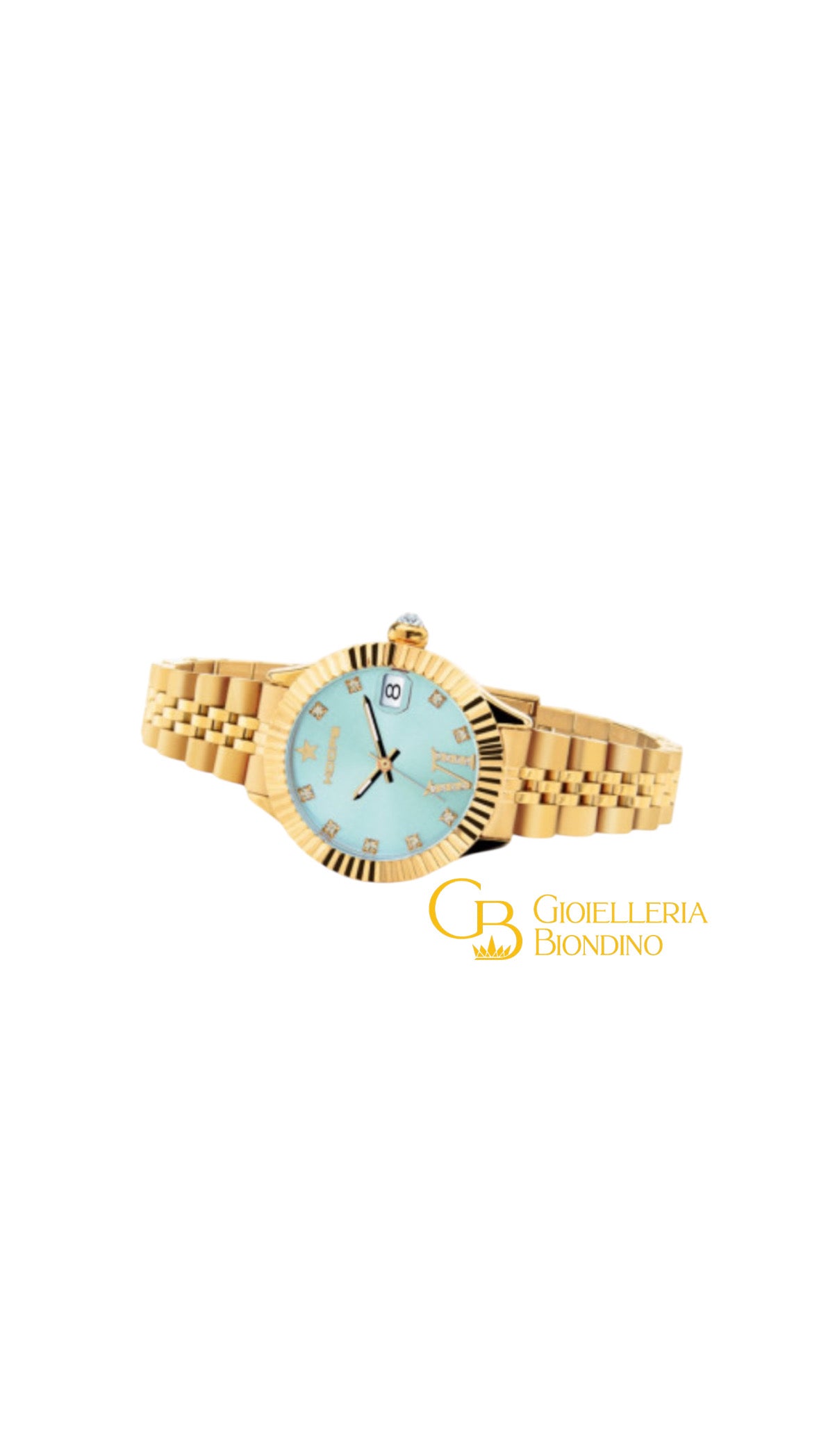 HOOPS New Luxury Diamonds 2 Gold azzurro cielo