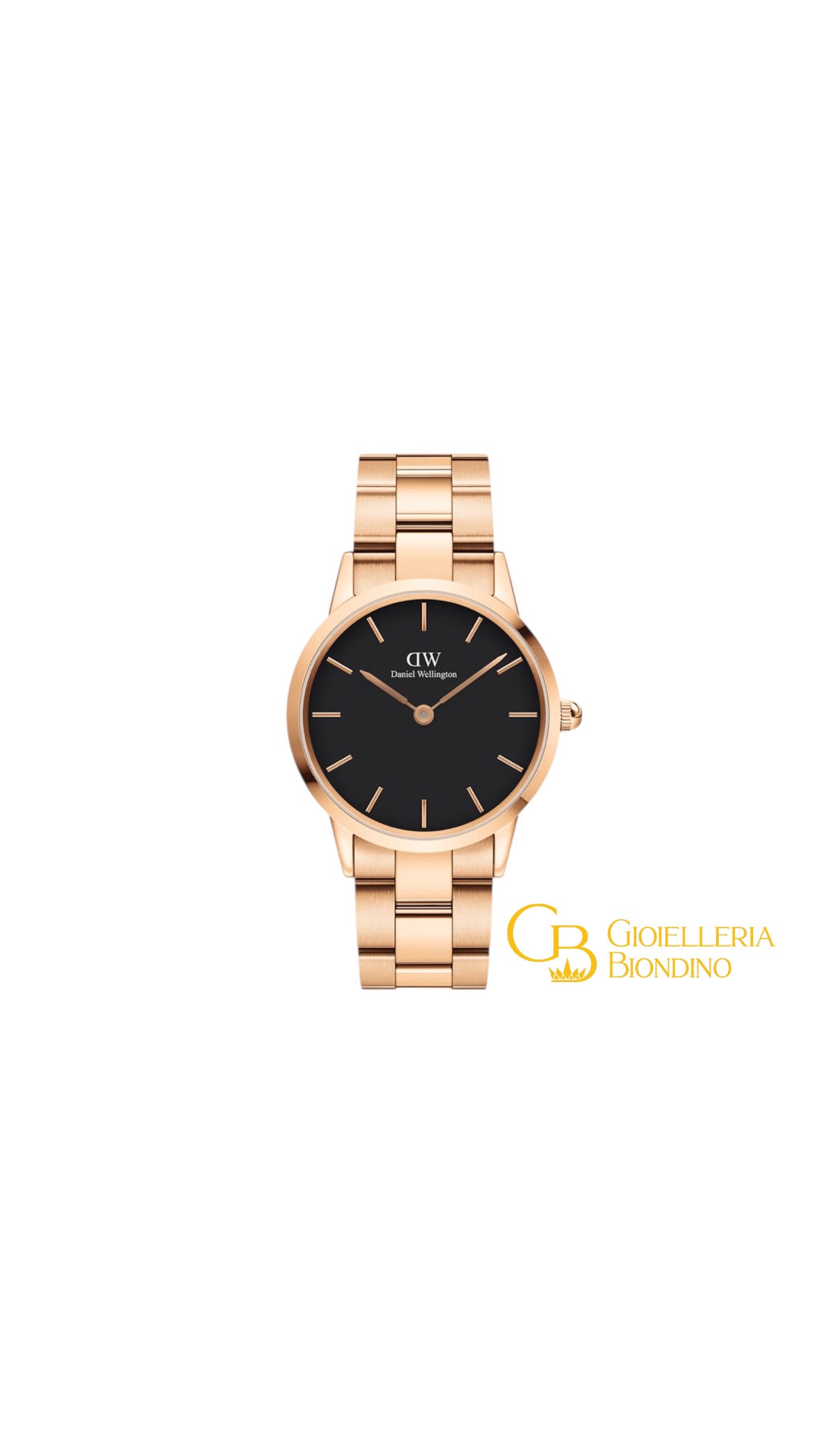 DANIEL WELLINGTON Iconic Link Black Rose Gold DW00100214